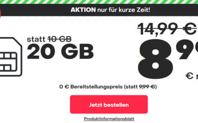 handyvertrag.de Januar-Top Deal: 40% sparen! 20 GB Allnet für nur 8,99 €