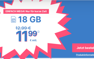 simplytel MEGA-DEAL: 18 GB 5G Datenflat für nur 11.99 € monatlich!