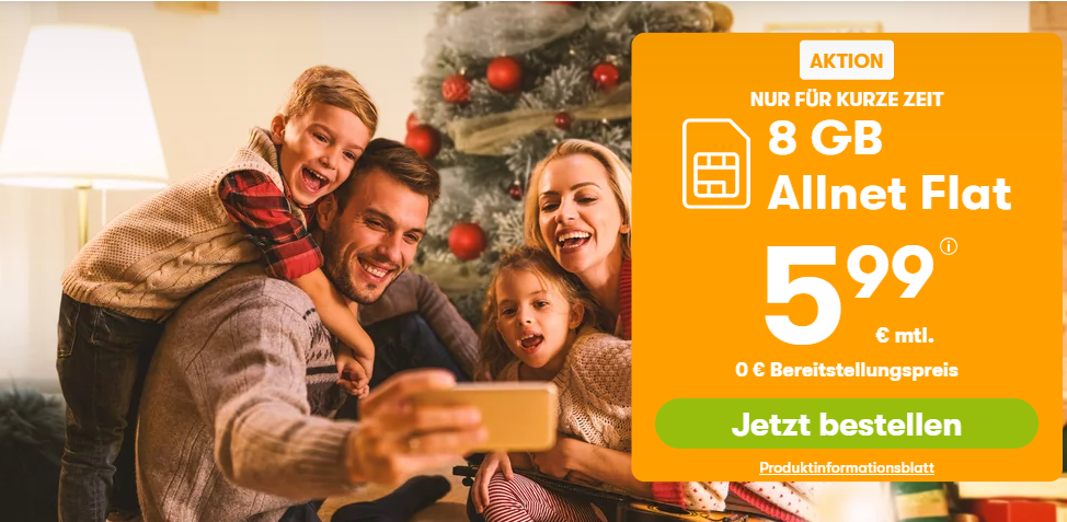 winSIM Aktion: 8 GB Allnet Flat für nur 5,99 € & 0 € Bereitschaftsgebühr!