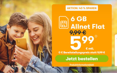 winSIM Aktion: 40% sparen! 6 GB Daten & Allnet Flat für nur noch 5,99 € im Monat